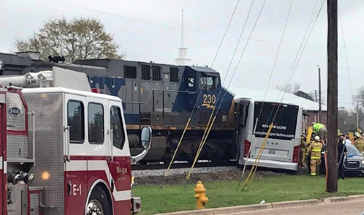 Train and Bus crash accident